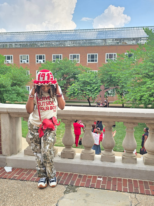 Tapestry Crochet Ruffle Hat