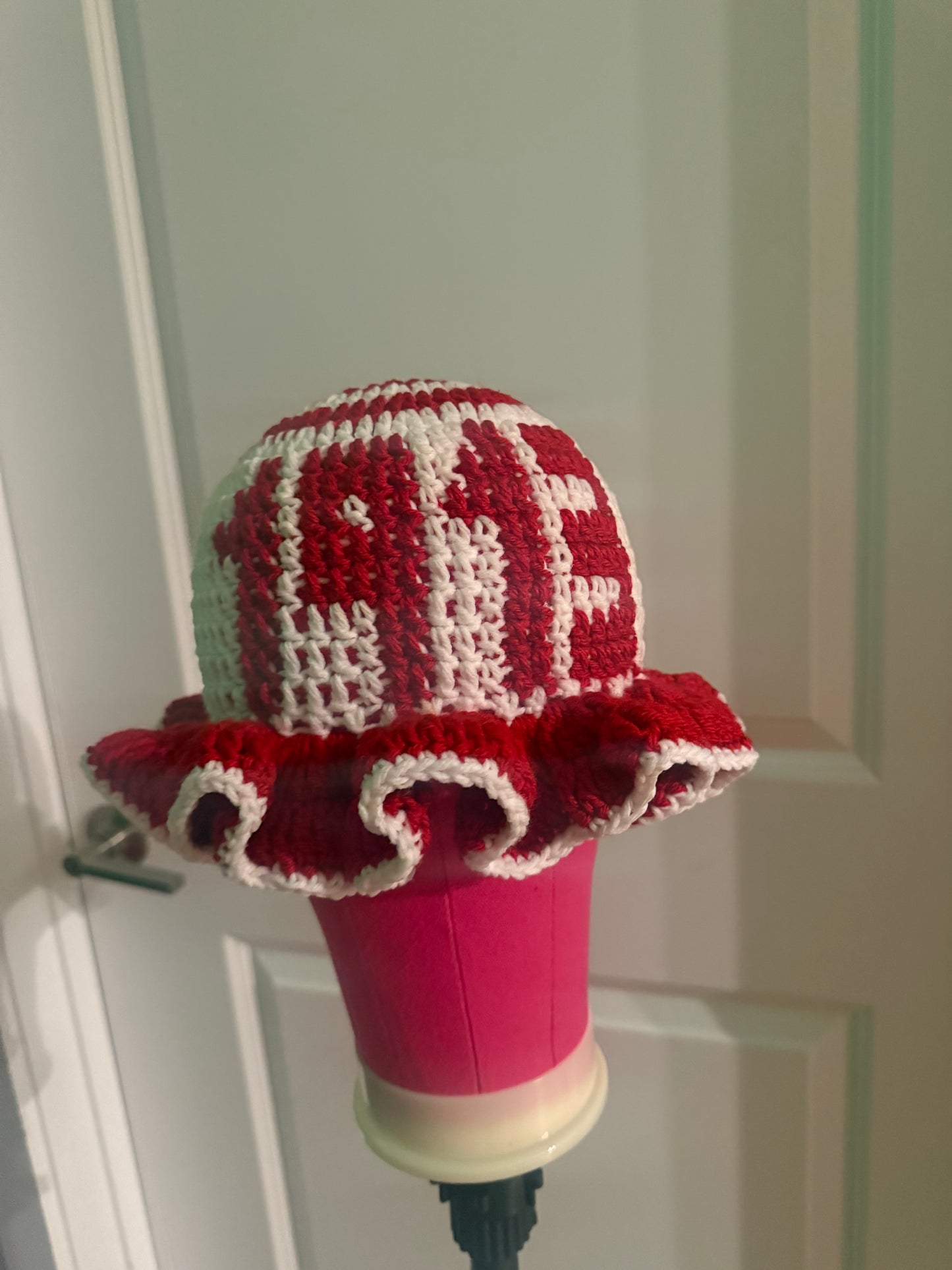 Tapestry Crochet Ruffle Hat