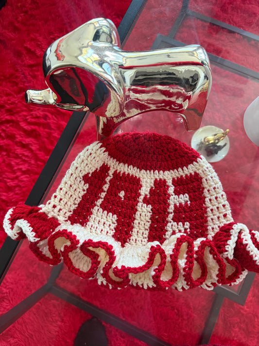 Tapestry Crochet Ruffle Hat